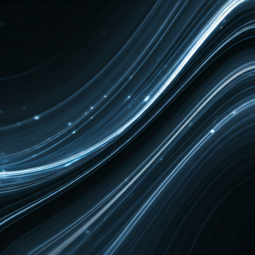 A sophisticated abstract visualization of flowing data streams and interconnected nodes, representing intellectual exchange and digital connectivity. The palette features deep navy blues, crisp whites, and subtle primary blue highlights, creating a professional and visionary atmosphere.