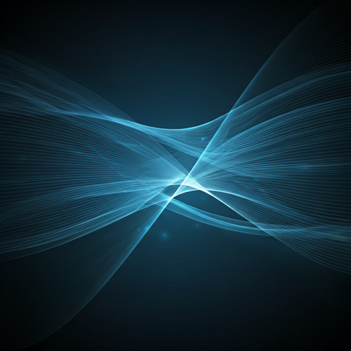 A high-quality professional abstract background representing intellectual exchange with flowing lines of light, geometric overlays, and deep blue gradients symbolizing connectivity and modern discourse.